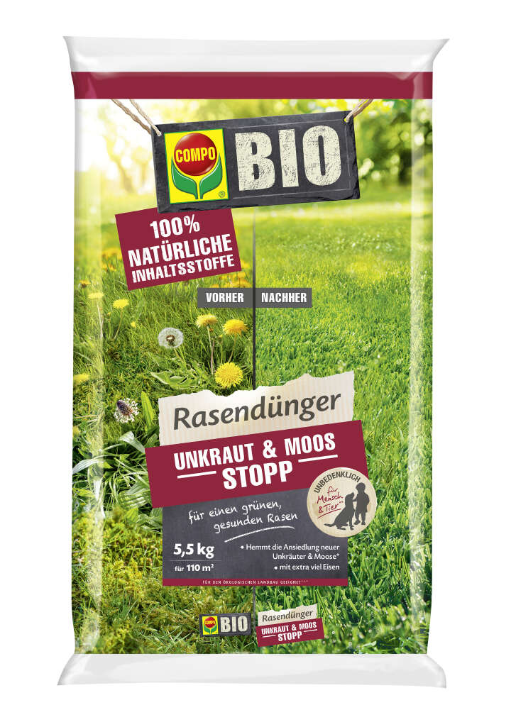 COMPO BIO Rasendünger Unkraut Moos Stopp